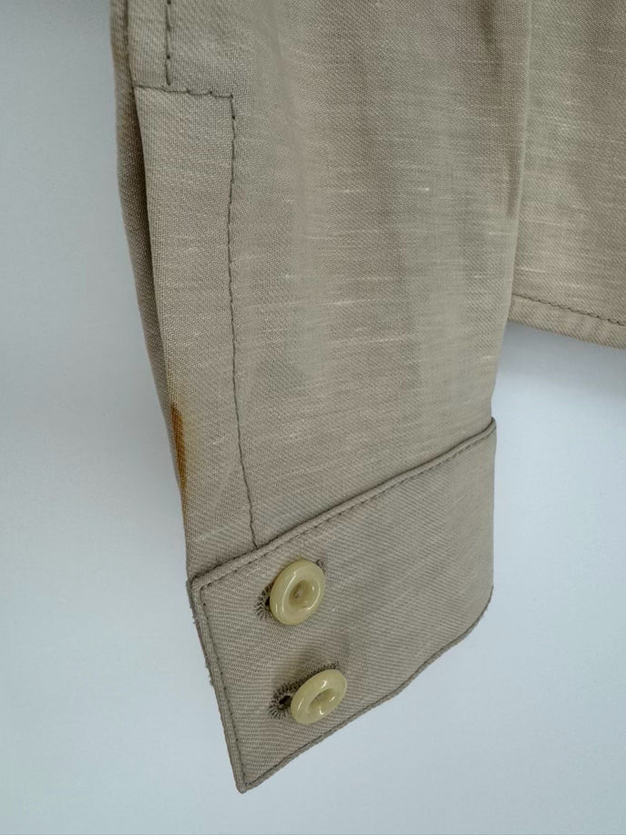 MISSONI Size 6 Beige Linen Blend Jacket