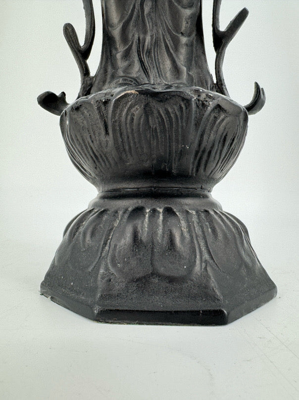 Black Cast Iron Buddhist Figure Statue