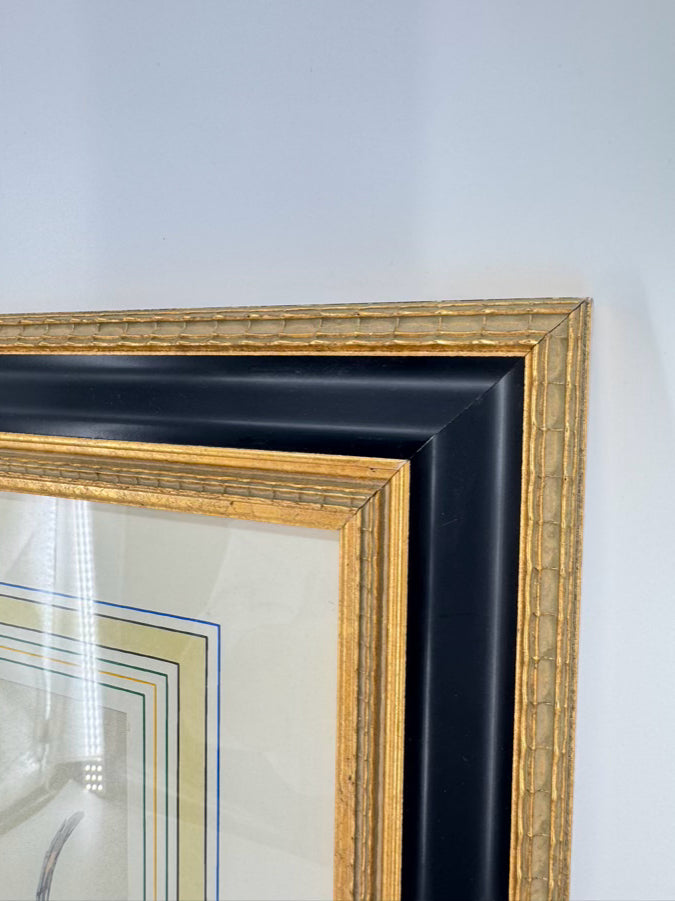 CHELSEA HOUSE SYD EDWARDS Multicolor Parrot Print in Gold & Black Frame