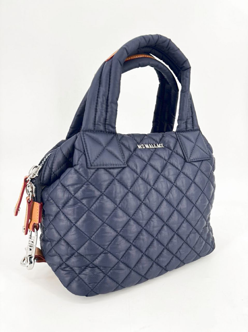 MZ WALLACE Navy Quilted Nylon Purse