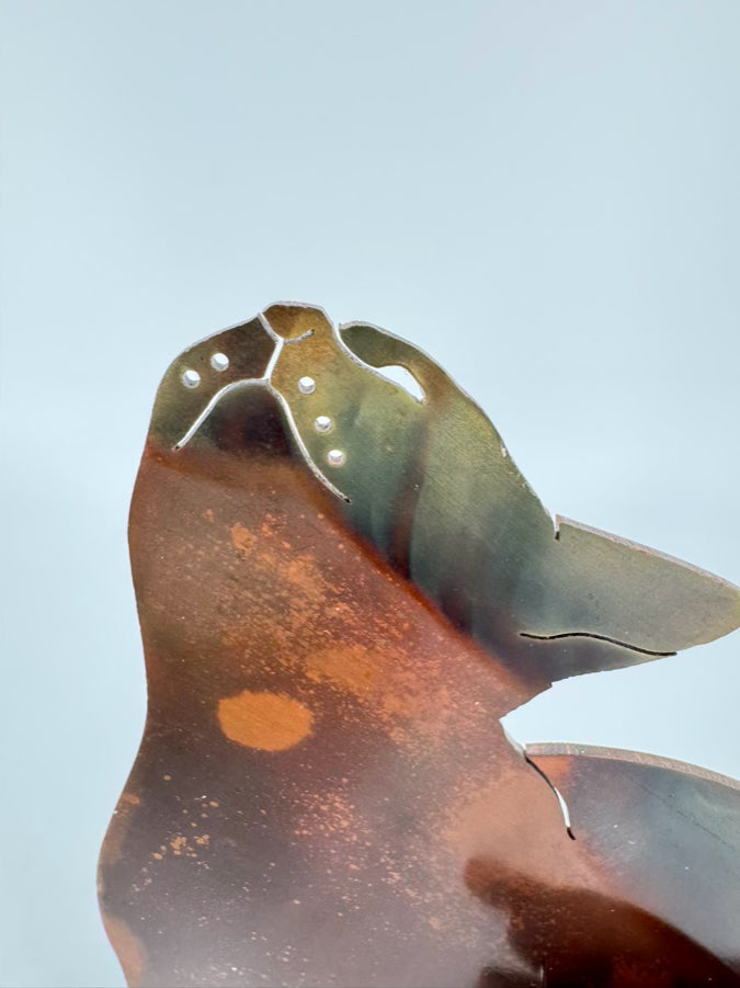 Signed Copper Lasercut Pair of Cats