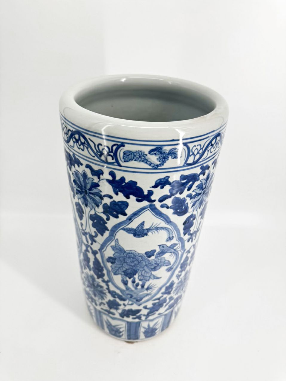 Blue & White Flowers Ceramic Umbrella Stand