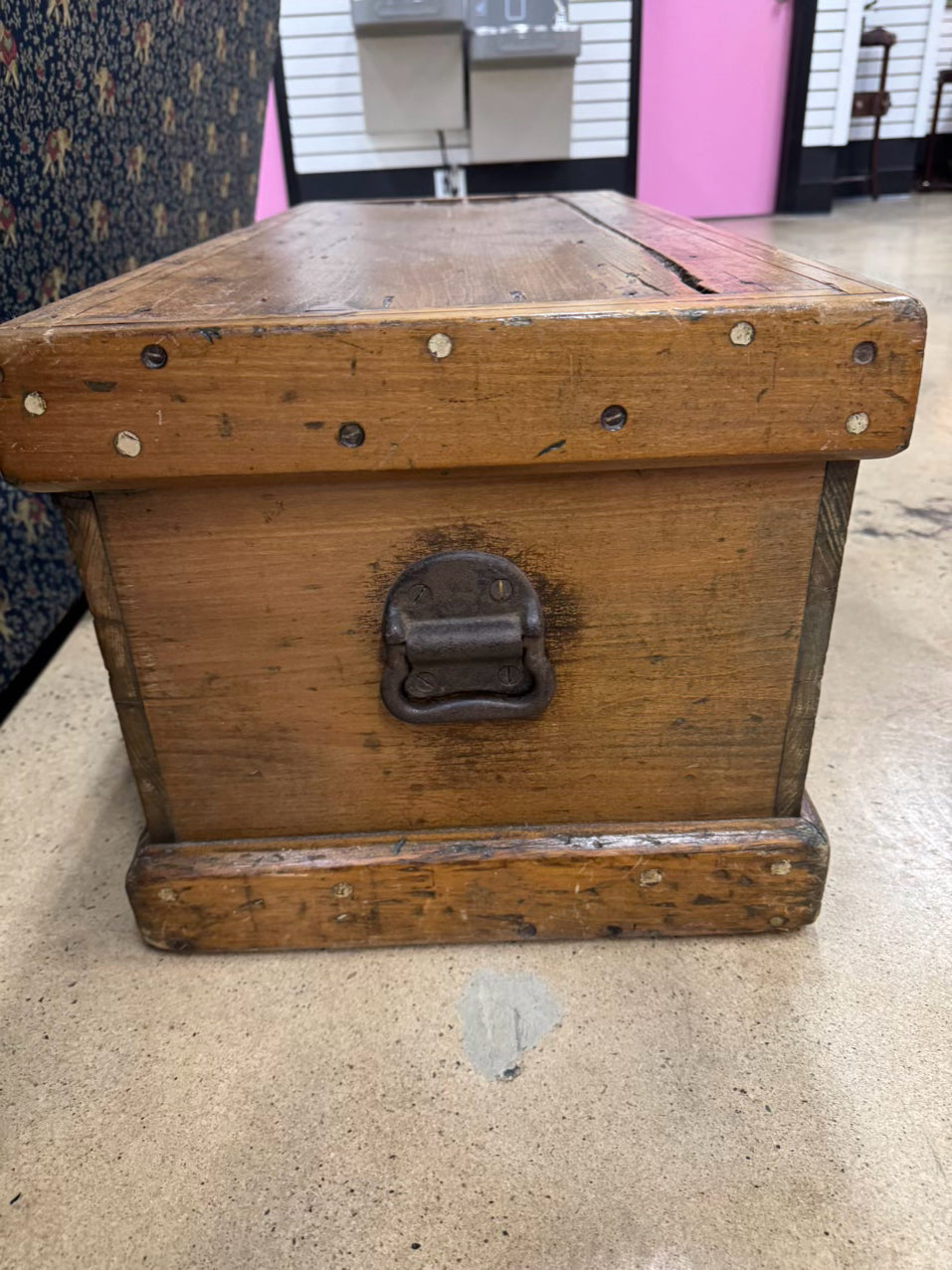 ANTIQUE Pine Tool Trunk w/ Handles