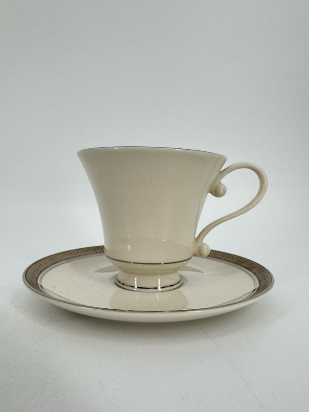 PICKARD White & Silver Geneva Set of 8 Dinnerware