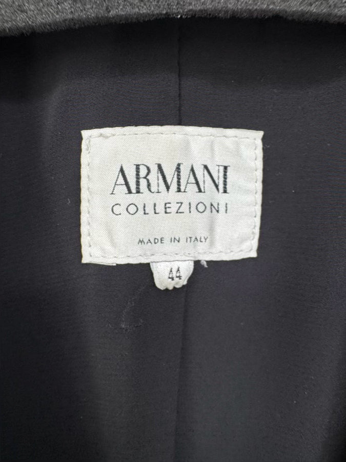 ARMANI COLLEZIONI Size 44 Black Leather Jacket
