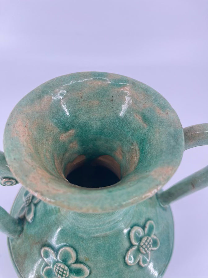 Celadon Embossed Flower Dragon-Shaped Handles Jug