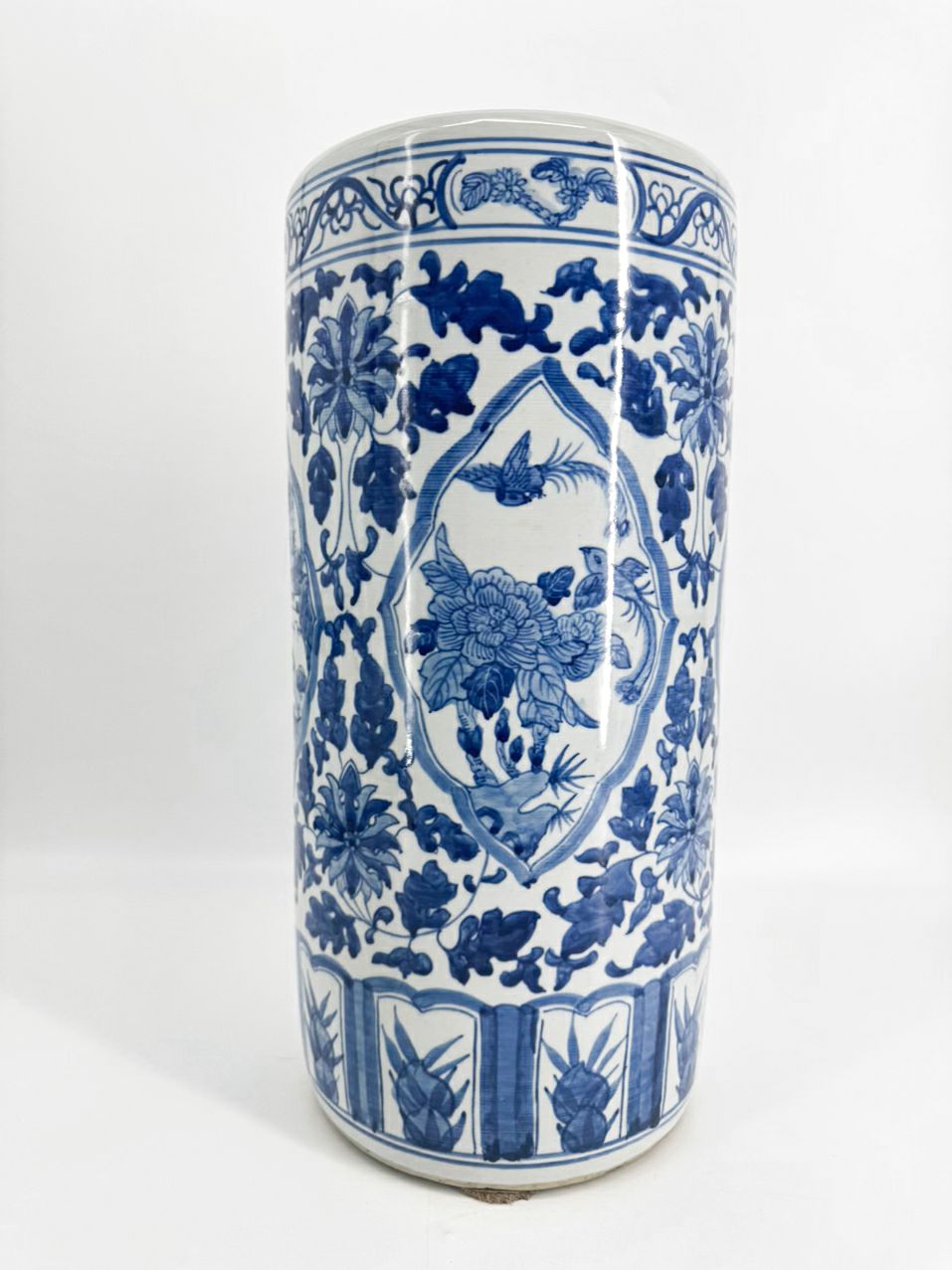 Blue & White Flowers Ceramic Umbrella Stand