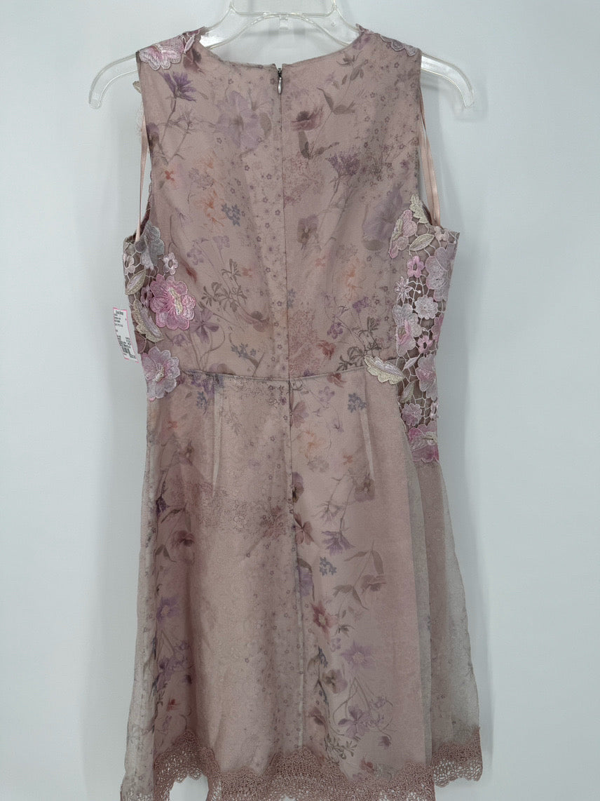 ELIE TAHARI Size 4 Blush Floral Channa Sleeveless Dress NWT