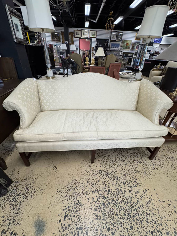 HICKORY CHAIR Pale Yellow Chippendale Sofa