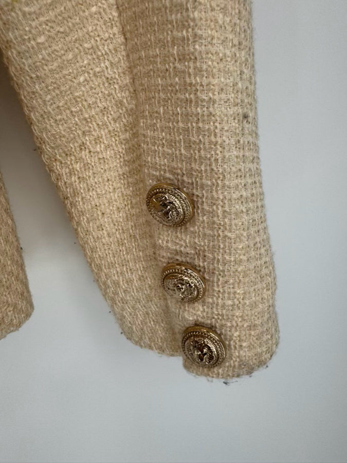 ZCRAVE Size XL Ivory Tweed Blazer