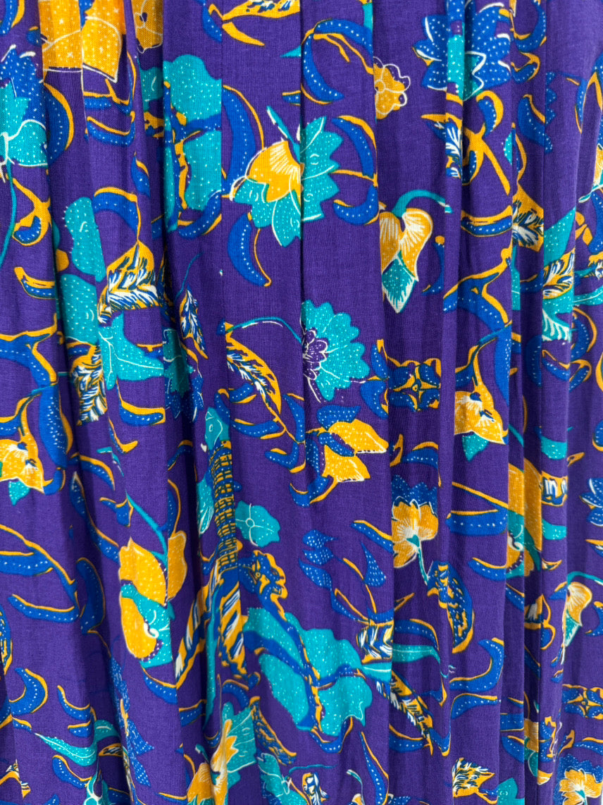 DEREK LAM 10 CROSBY Size 14 Purple & Yellow Flowers Sleeveless Dress NWT