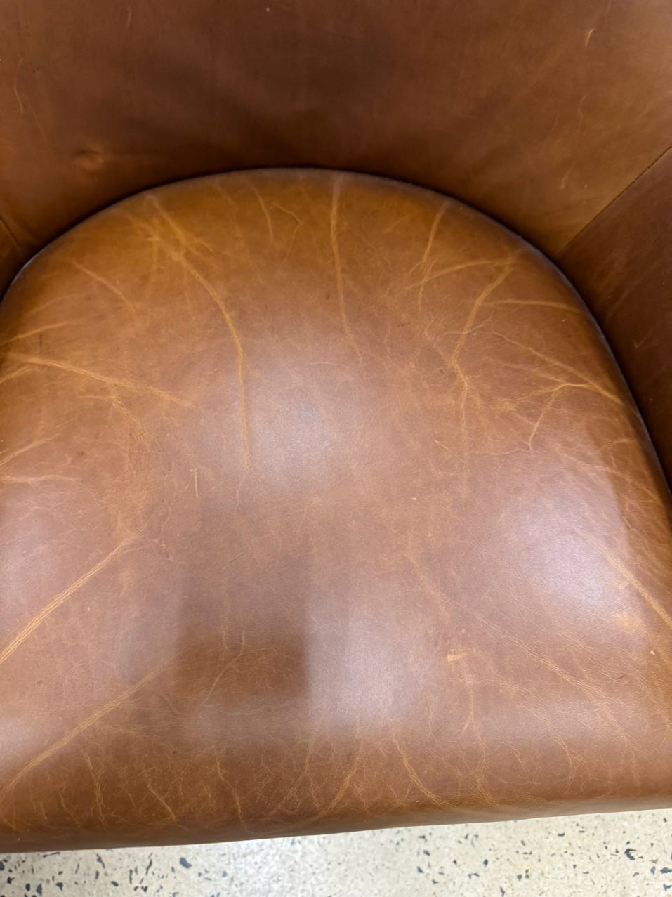 WILLIAMS SONOMA Caramel Leather Nailhead Pair of Chairs