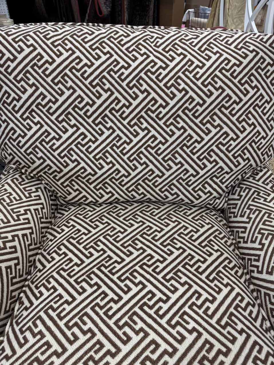 PEARSON Brown & White Geometric Chaise