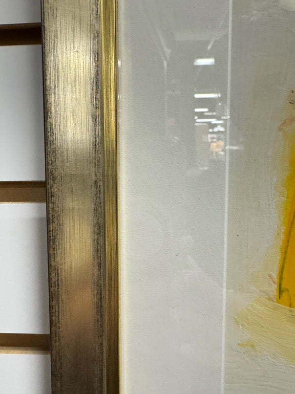 REVA RUTA Mixed Media Pair of Artwork in Gold Frames