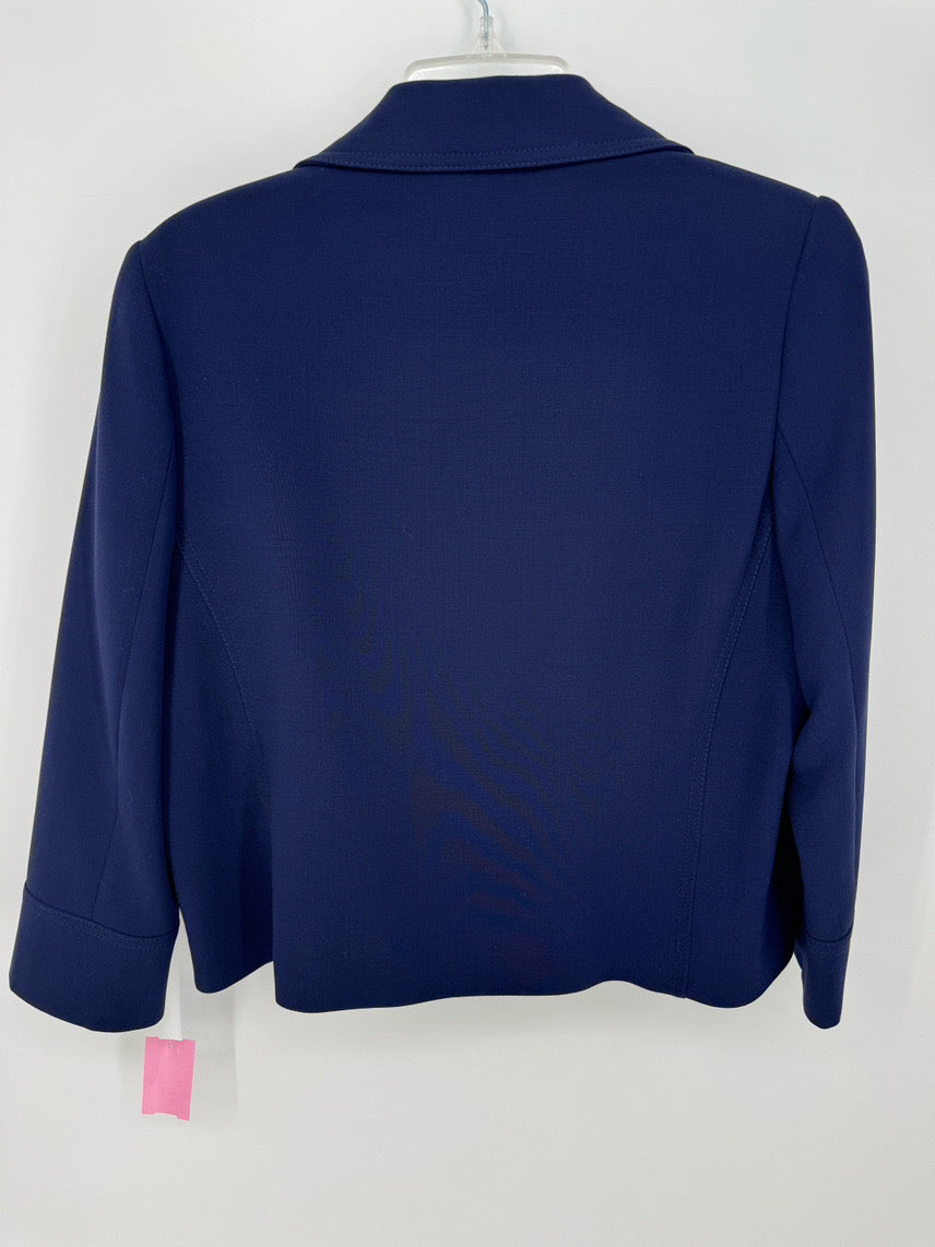 RALPH LAUREN BLACK LABEL Size 12 Navy Wool Blazer
