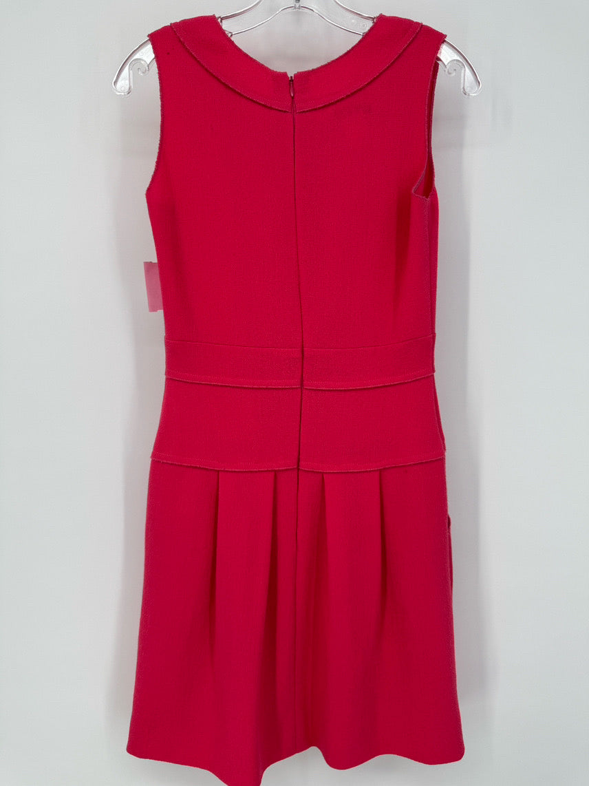 OSCAR DE LA RENTA Size S Coral Print Sleeveless Dress