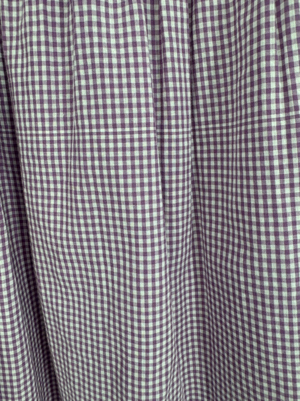 VILAGALLO Size 40 Purple & White Check Beaded Detail Katie Top NWT