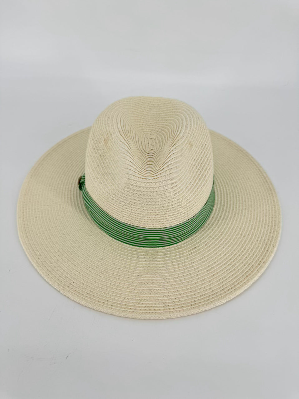 DORFMAN PACIFIC Natural & Green Straw Unisex Hat NWT