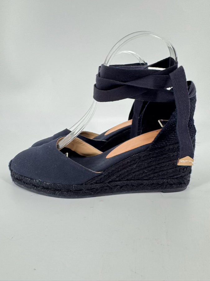 CASTANER Size 39 Navy Canvas Espadrilles