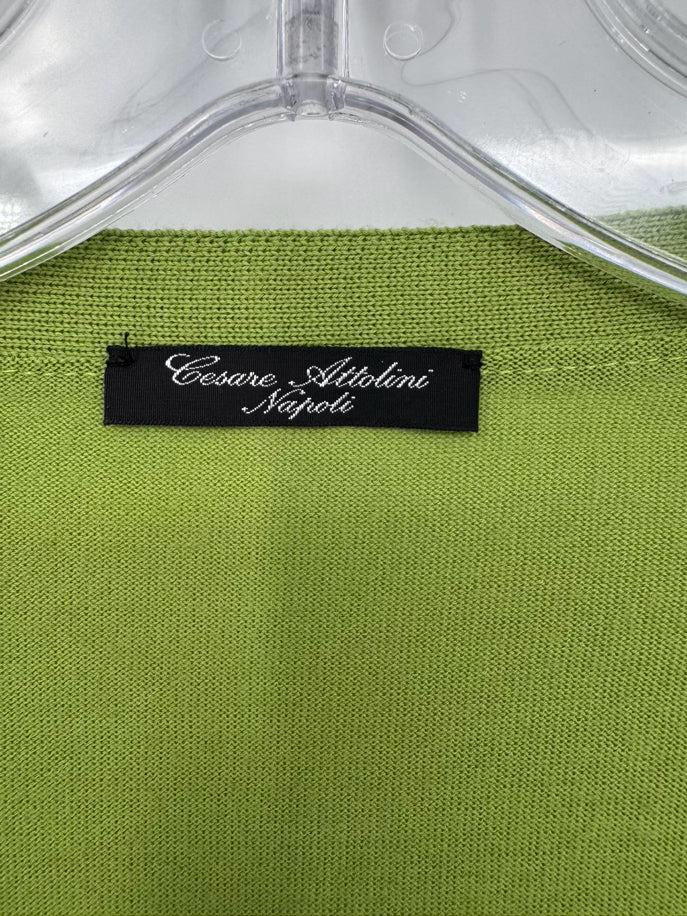 CESARE ATTOLINI NAPOLI Size 50 Green Wool Buttonup Cardigan