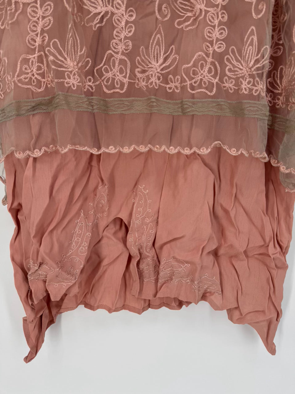 NATAYA Size L Blush Lace Embroidered Dress NWT
