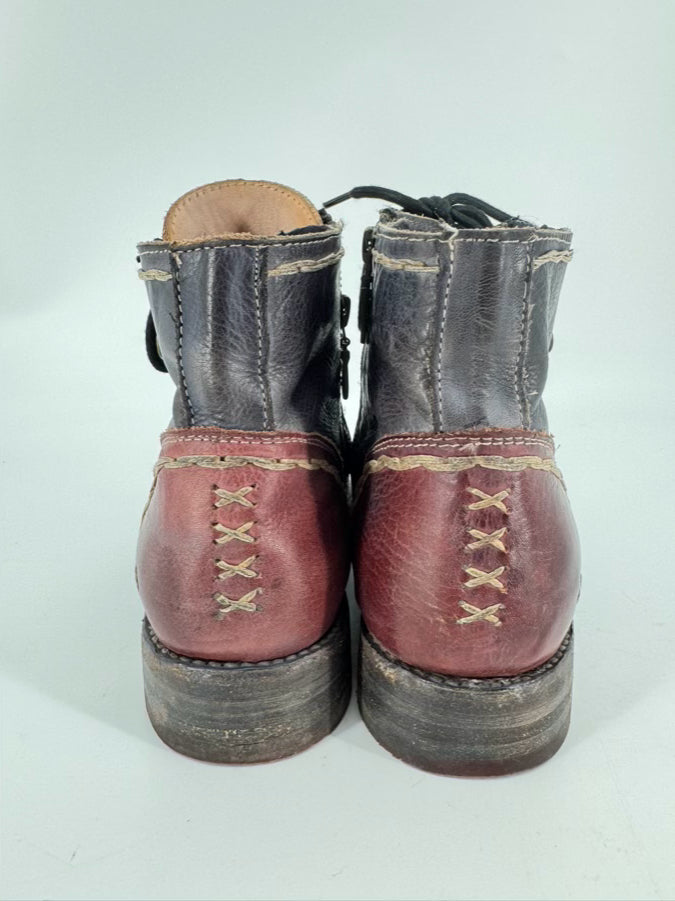BED STU Size 9.5 Patchwork Leather Boots