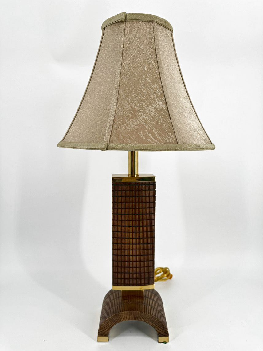 Brown Brass & Resin Arched Bottom Lamp