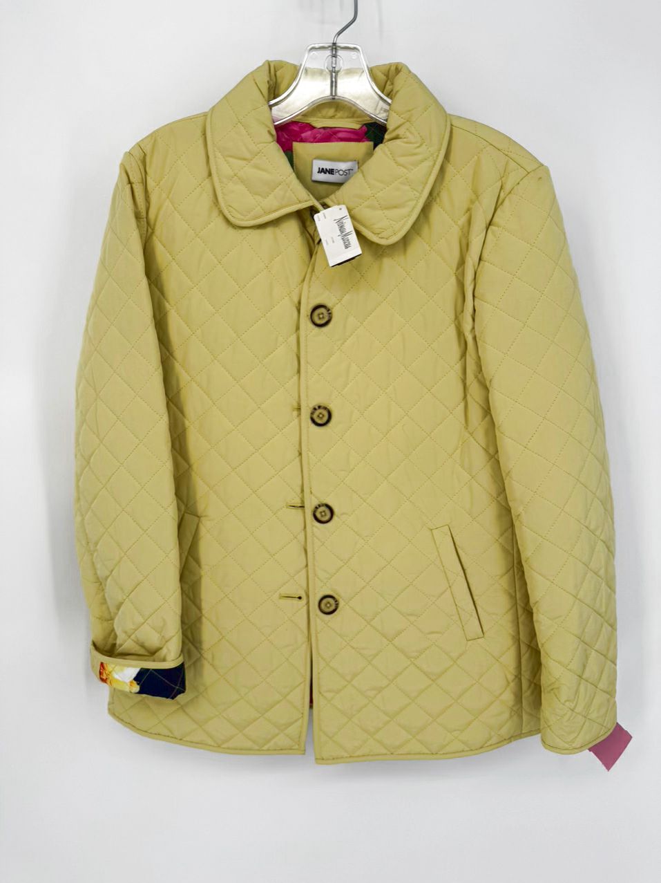 JANE POST Size M Canary Quilted Floral Jacket