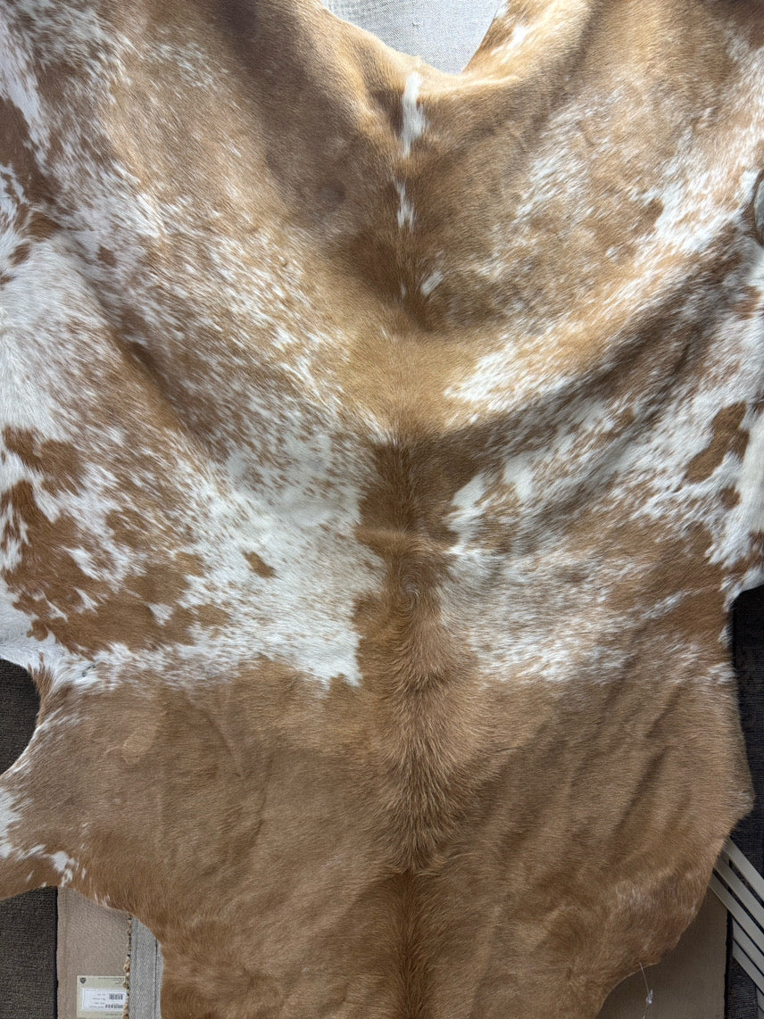 Tan & White Cowhide Area Rug