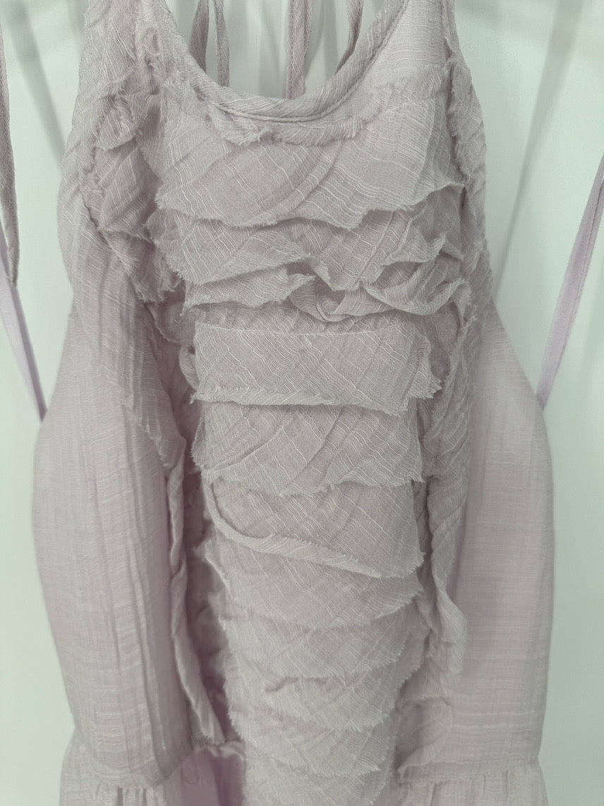 L'AGENCE Size 8 Lilac Ruffle Halter Dress