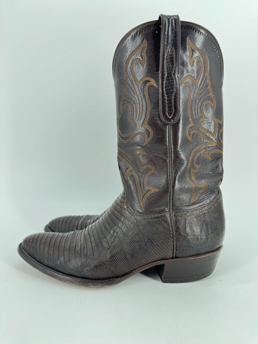 TRES OUTLAWS Size 10 Dark Brown Leather Cowboy Boots