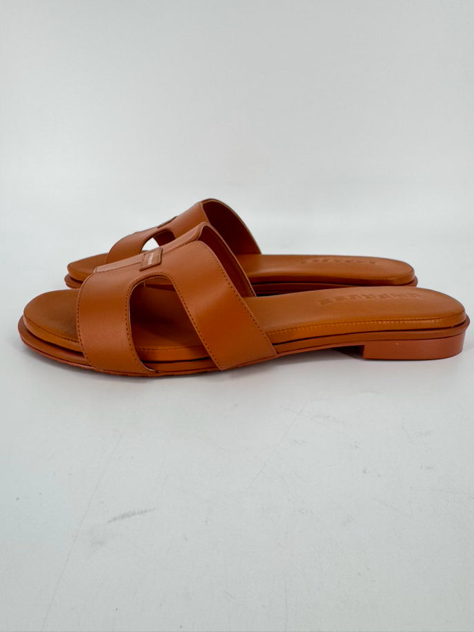 EMPRESS Size 43 Cognac Leather Sandals