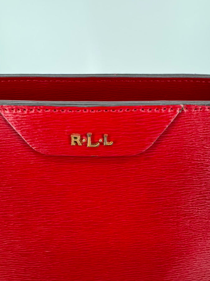 LAUREN RALPH LAUREN Cherry Red Leather Purse
