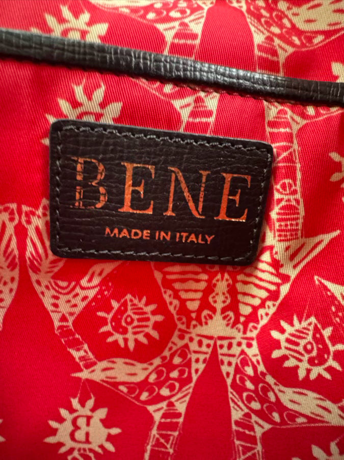 BENE ITALY WINDY O'CONNER Black & Multicolor Handpainted Crossbody Bag