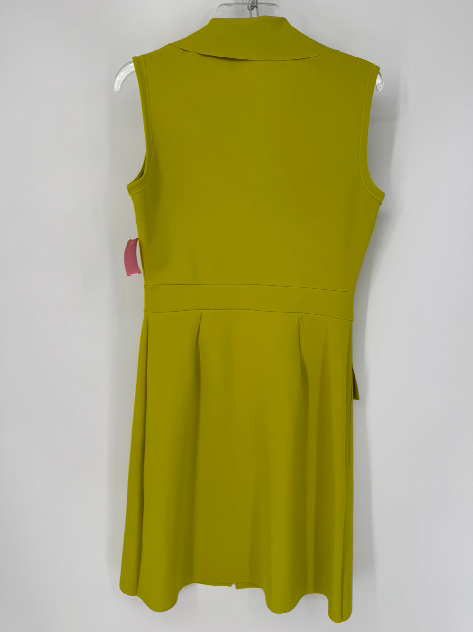 CHIARA BONI Size 44 Chartreuse Belted Sleeveless Dress