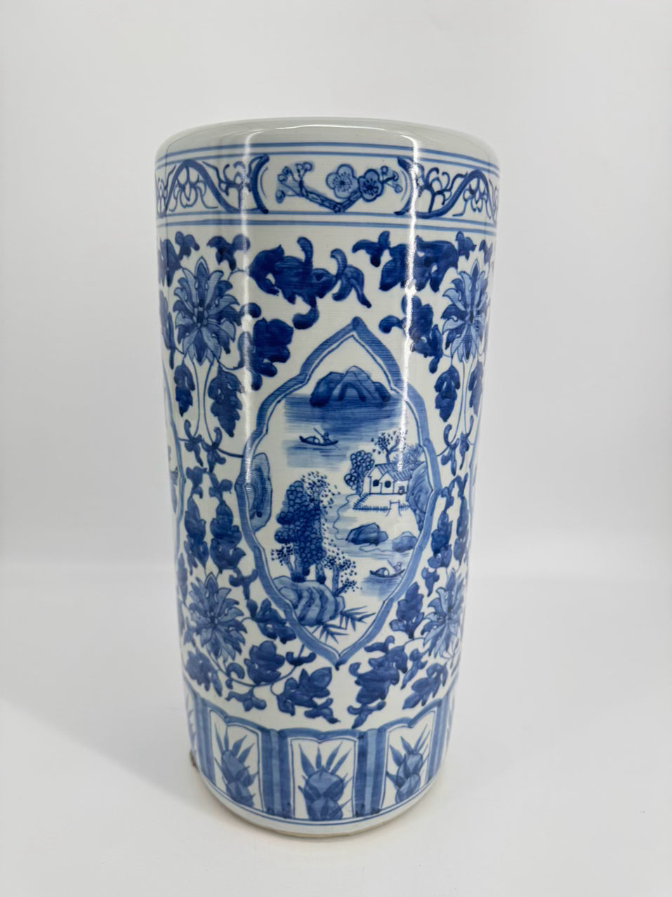 Blue & White Flowers Ceramic Umbrella Stand