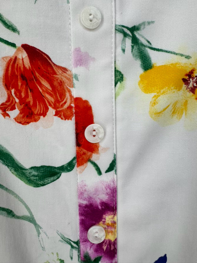 SCAPA Size M White & Multi-Color Floral Dress
