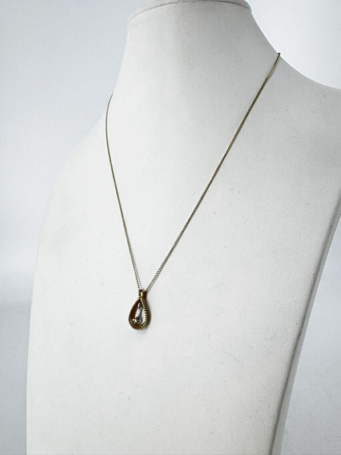14K Diamond Teardrop Necklace