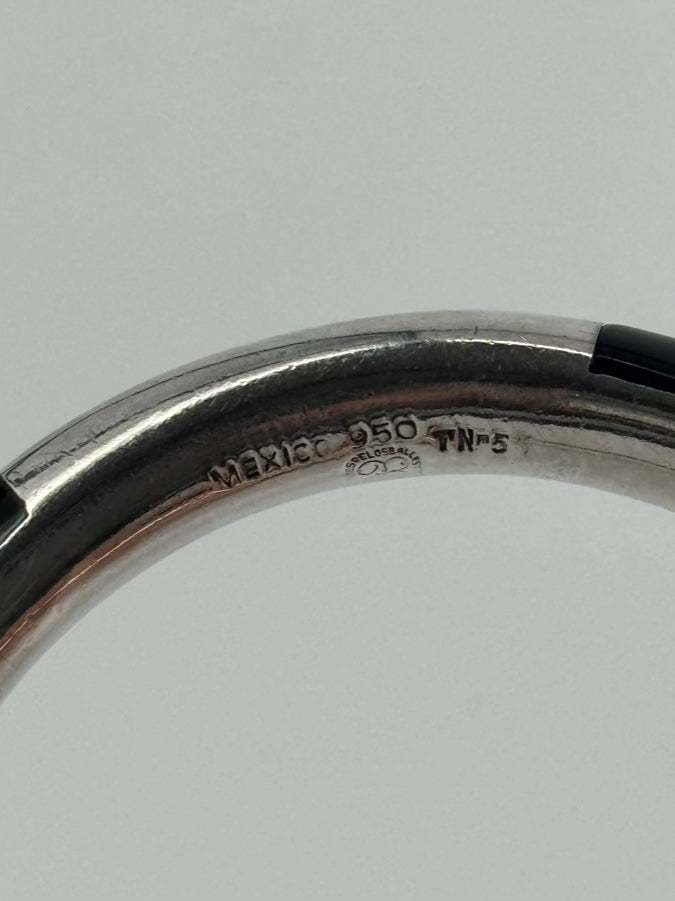 MEXICAN SILVER Onyx Bangle Bracelet