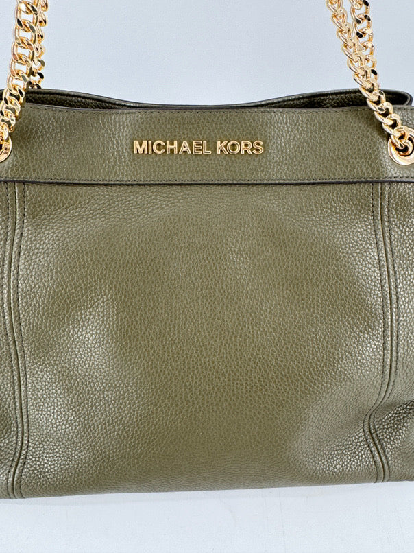 MICHAEL KORS Green Leather Purse