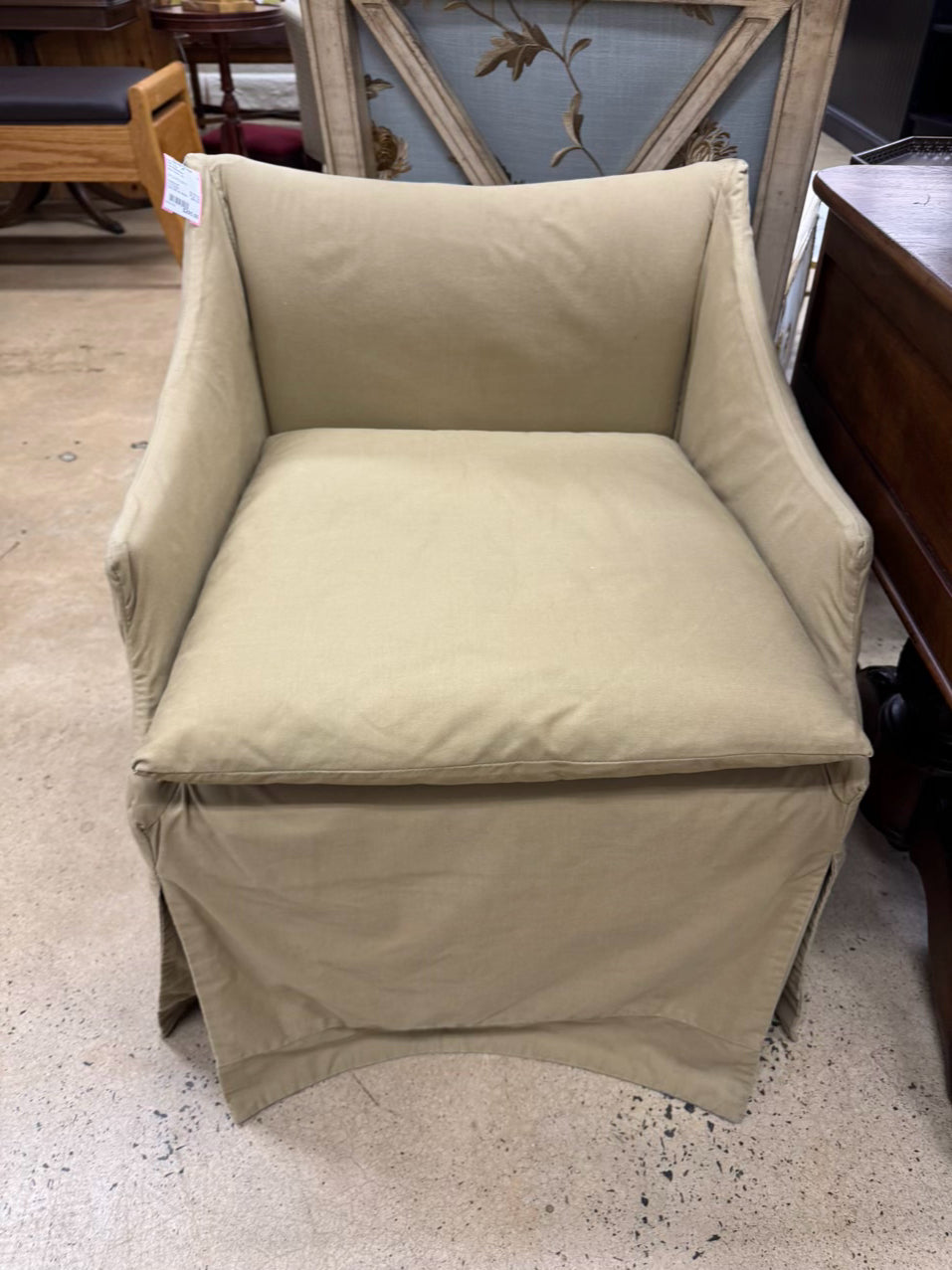 LEE INDUSTRIES Tan Slip Cover Side Chair