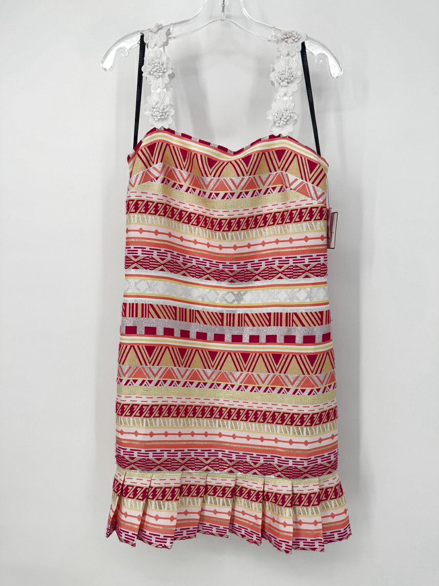 LAUNDRY BY S SEGAL Size 6 Magenta/Gold Print Sleeveless Dress