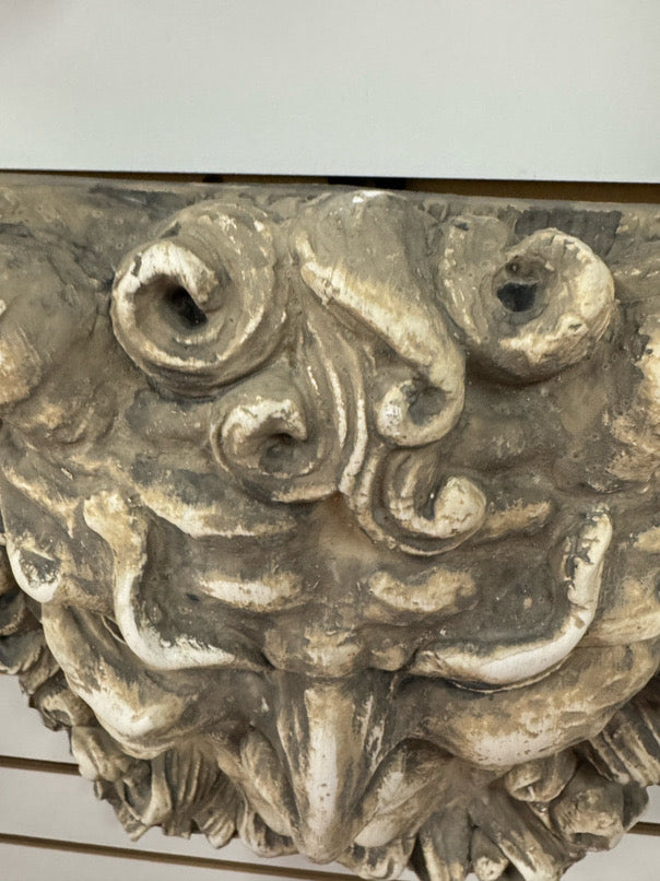 Plaster Grinning Man Wall Hanging Statuary