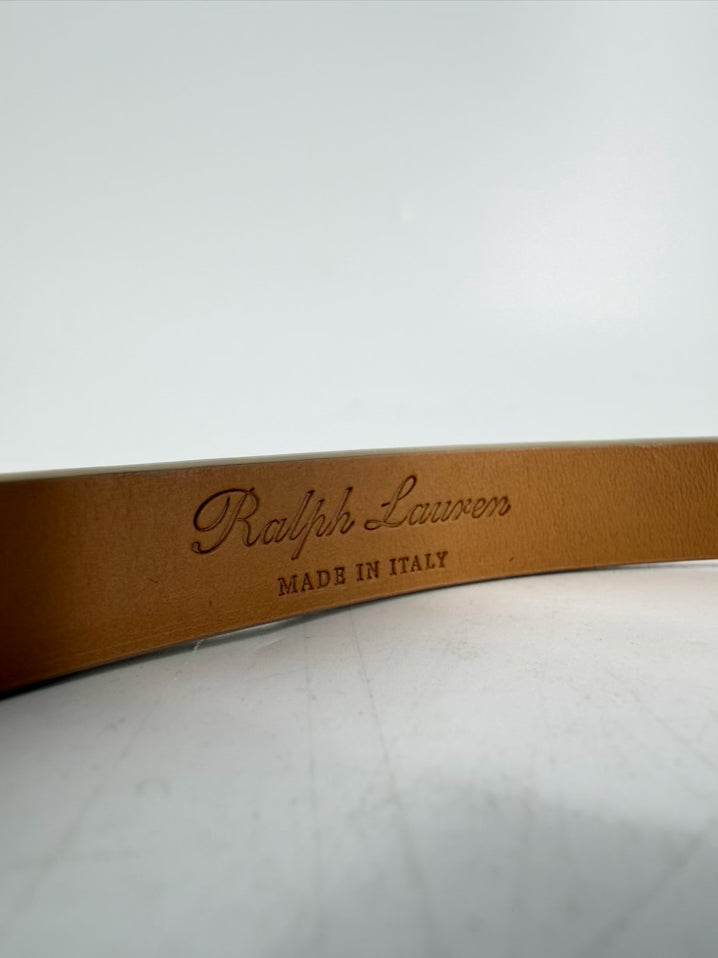 RALPH LAUREN xs Cream Leather Belt NWT