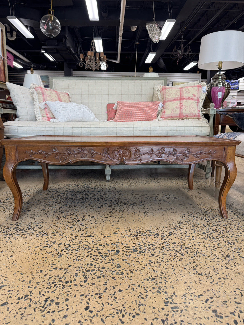 ITALY Wood Carved Detail Coffee Table