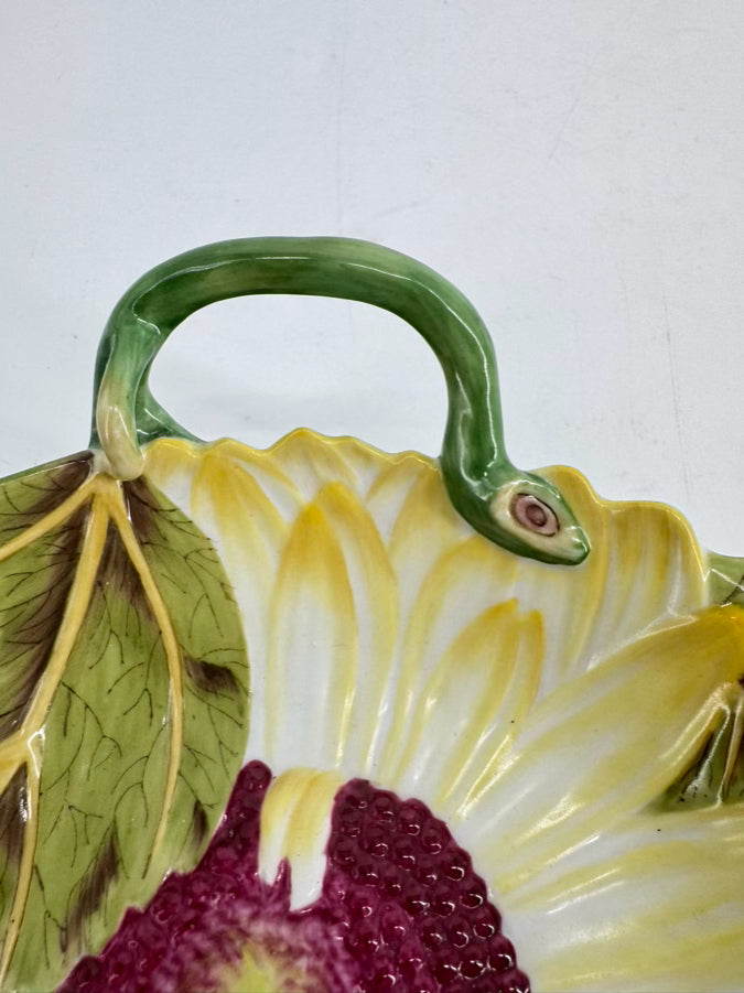 CHELSEA HOUSE Green, Yellow & Pink Porcelain Flower Bowl