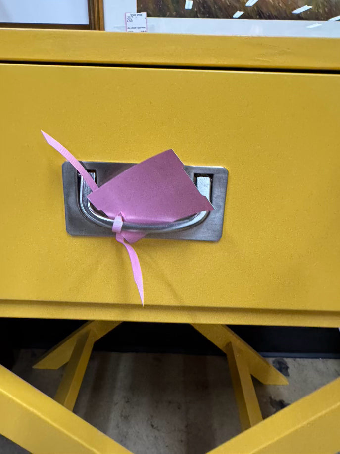 Yellow Wood End Table