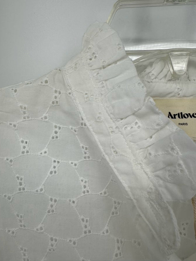 ARTLOVE Size 36 White Eyelet Aminah Blouse NWT