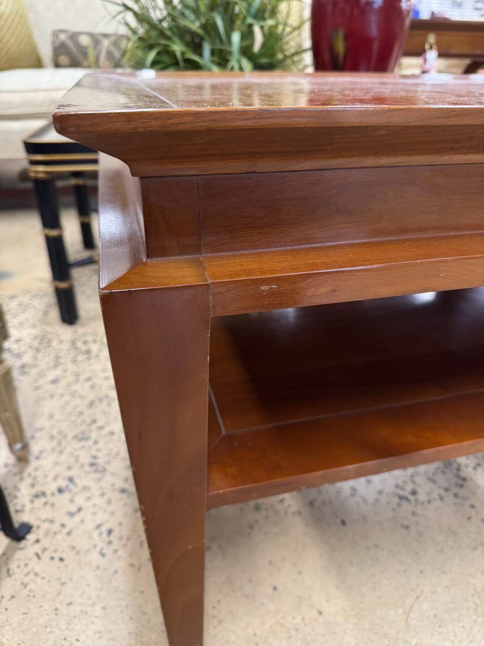 TOMLINSON Wood Mid Century Tiered Side Table
