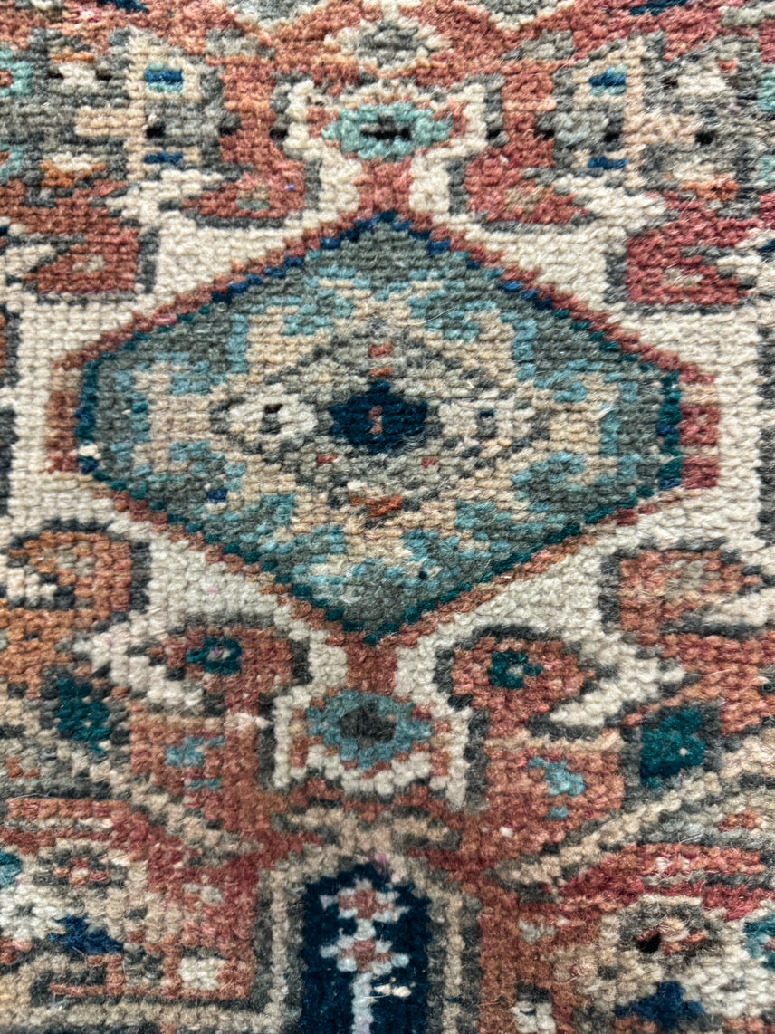 Aqua & Rust Woven Runner